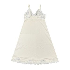 Shadowline Ivory White Full Slip With Lace Size 34Tall
